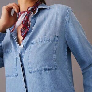 Anthropologie - Cloth & Stone Chambray Buttondown - Blue - S